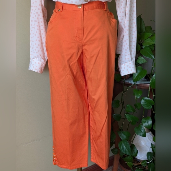 Ruby Rd. Women's Size 10P Orange Pedal Pushers Pants - Picture 3 of 11